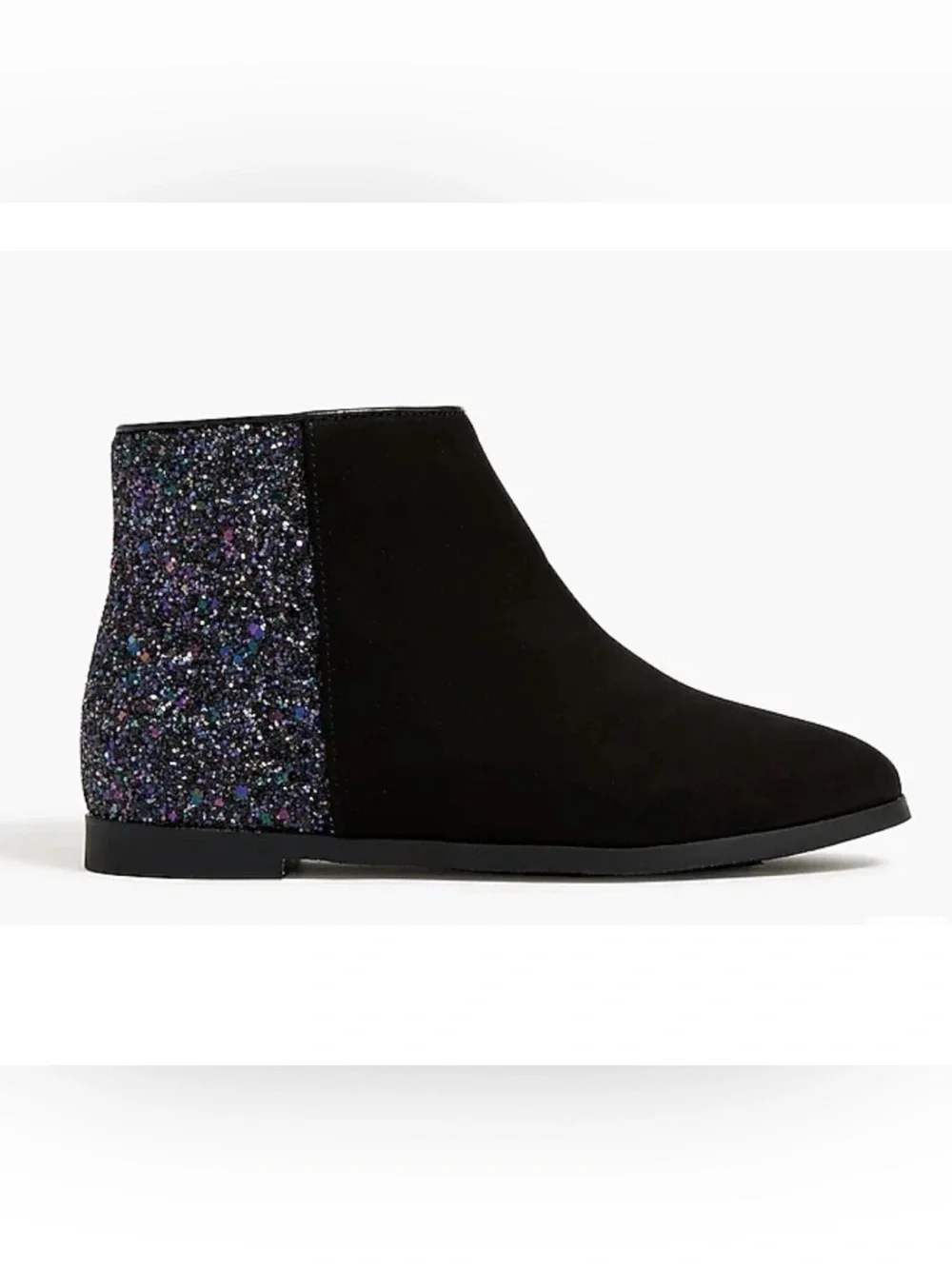 J Crew Crewcuts Girls Kids 5 Glitter Back Ankle Boots Side Zip Cushioned